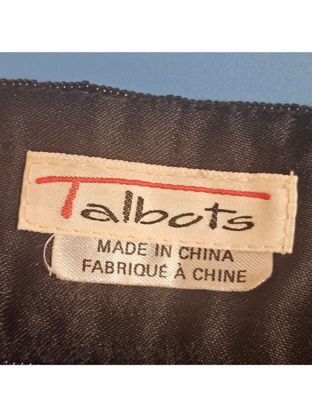 Talbots Waist Belt Womens Size L Black Fabric Beaded Hook And Loop Closure - Picture 8 of 8
